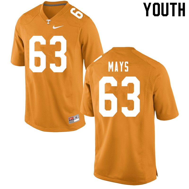 Youth #63 Cooper Mays Tennessee Volunteers College Football Jerseys Sale-Orange - Click Image to Close